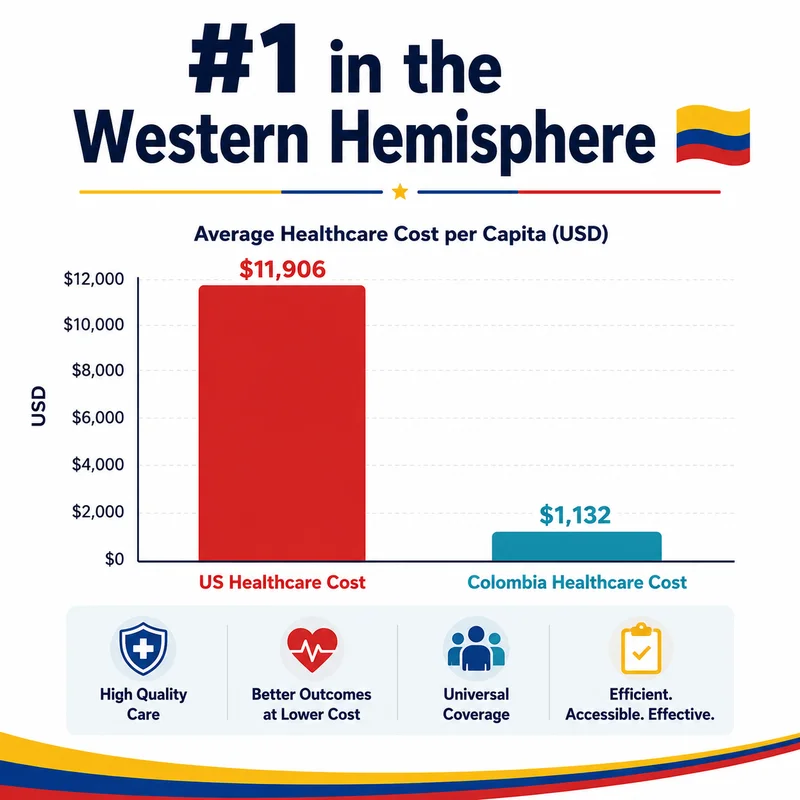 Colombia ranked #1 in the Western Hemisphere for healthcare — WHO ranking infographic